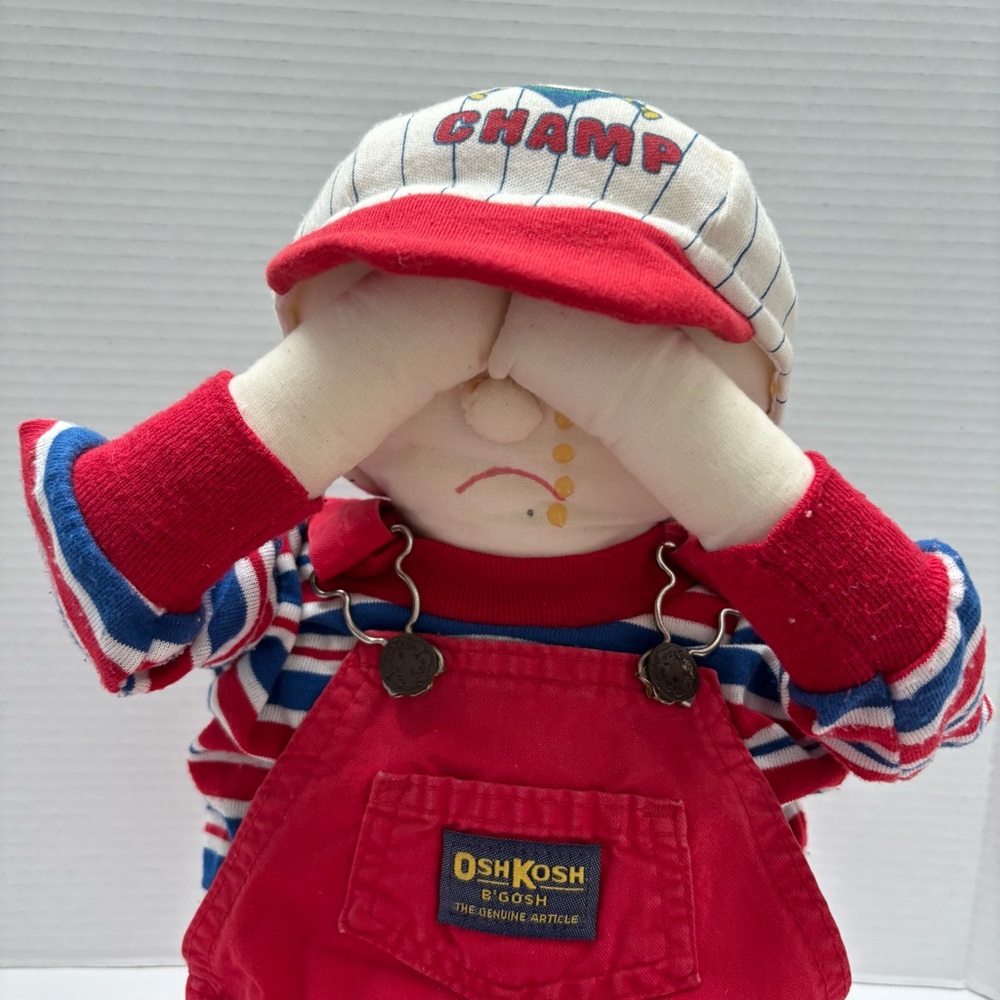 Vintage OshKosh B'gosh Tattered Tots Collection Time Out Tots Red Overalls Doll